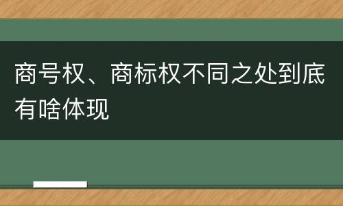 商号权、商标权不同之处到底有啥体现
