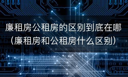 廉租房公租房的区别到底在哪（廉租房和公租房什么区别）