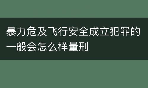 暴力危及飞行安全成立犯罪的一般会怎么样量刑