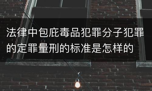 法律中包庇毒品犯罪分子犯罪的定罪量刑的标准是怎样的