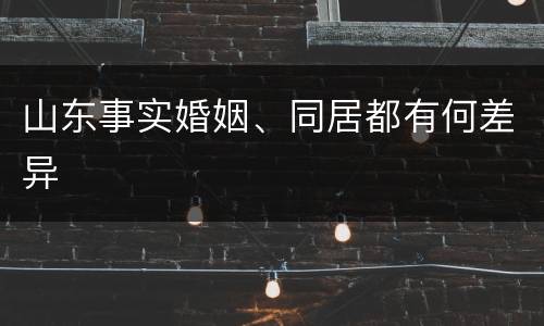 山东事实婚姻、同居都有何差异