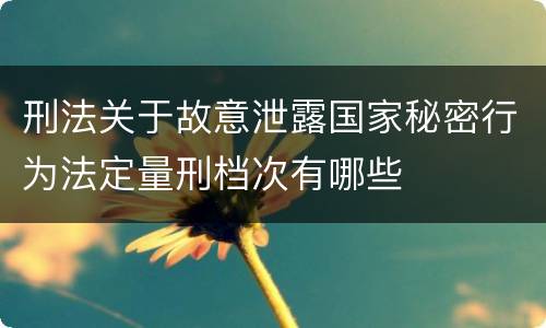 刑法关于故意泄露国家秘密行为法定量刑档次有哪些