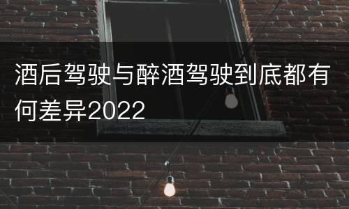 酒后驾驶与醉酒驾驶到底都有何差异2022