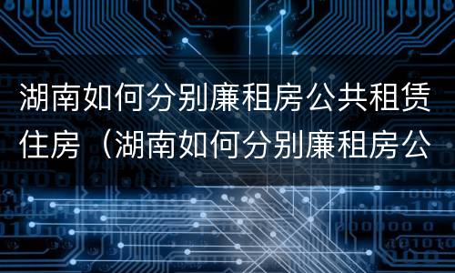 湖南如何分别廉租房公共租赁住房（湖南如何分别廉租房公共租赁住房和住宅）