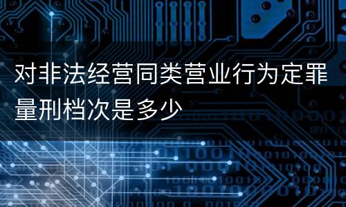 对非法经营同类营业行为定罪量刑档次是多少