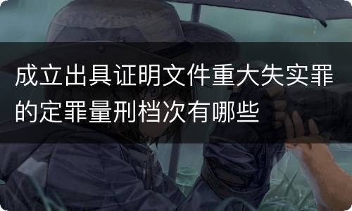 成立出具证明文件重大失实罪的定罪量刑档次有哪些