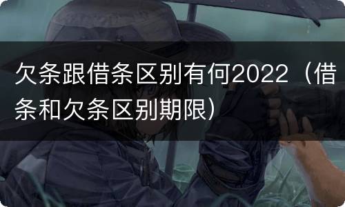 欠条跟借条区别有何2022（借条和欠条区别期限）