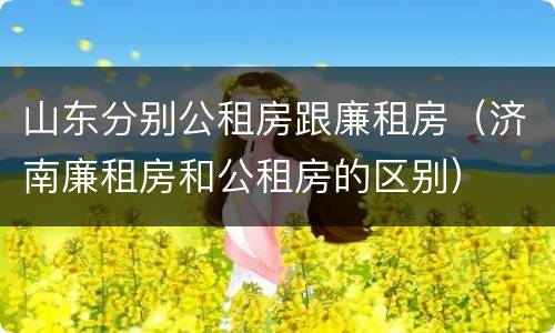 山东分别公租房跟廉租房（济南廉租房和公租房的区别）