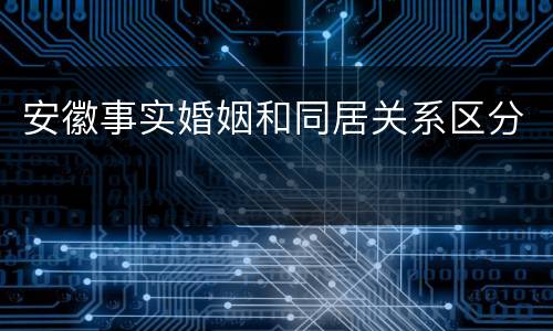 安徽事实婚姻和同居关系区分