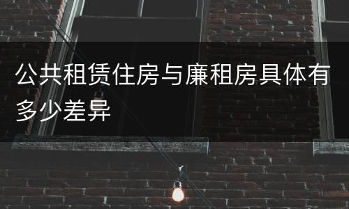 公共租赁住房与廉租房具体有多少差异