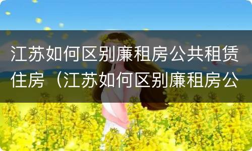 江苏如何区别廉租房公共租赁住房（江苏如何区别廉租房公共租赁住房和住宅）