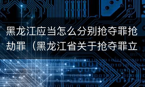 黑龙江应当怎么分别抢夺罪抢劫罪（黑龙江省关于抢夺罪立案标准）