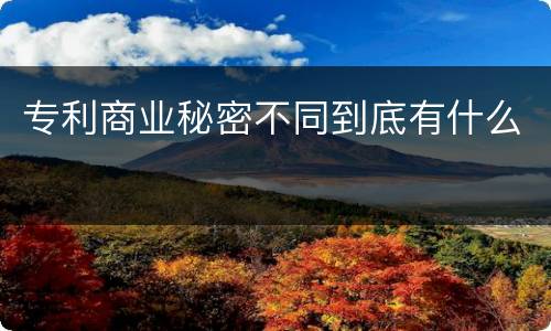 专利商业秘密不同到底有什么
