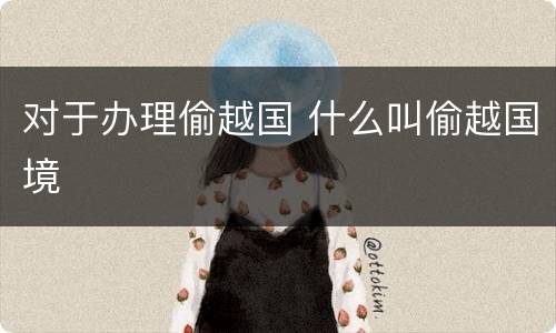 对于办理偷越国 什么叫偷越国境