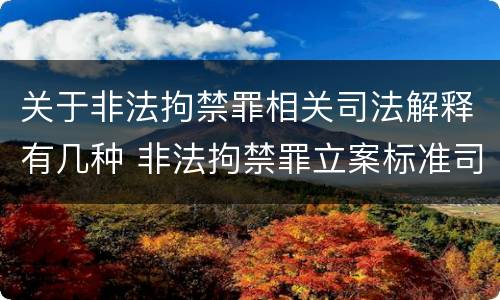 关于非法拘禁罪相关司法解释有几种 非法拘禁罪立案标准司法解释