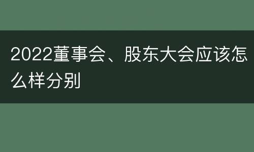 2022董事会、股东大会应该怎么样分别