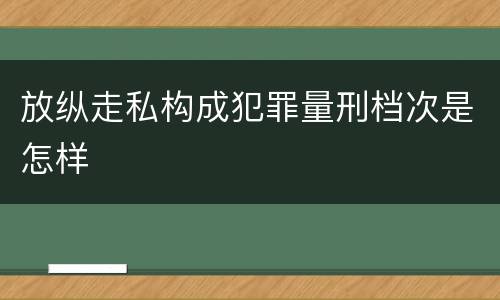 放纵走私构成犯罪量刑档次是怎样