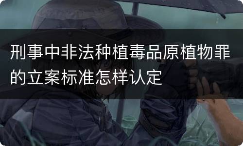 刑事中非法种植毒品原植物罪的立案标准怎样认定