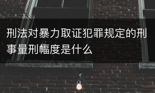 刑法对暴力取证犯罪规定的刑事量刑幅度是什么