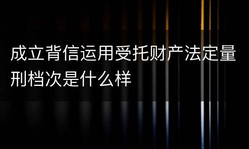 成立背信运用受托财产法定量刑档次是什么样