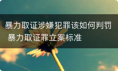 暴力取证涉嫌犯罪该如何判罚 暴力取证罪立案标准