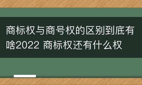 商标权与商号权的区别到底有啥2022 商标权还有什么权