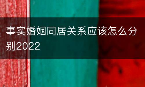 事实婚姻同居关系应该怎么分别2022