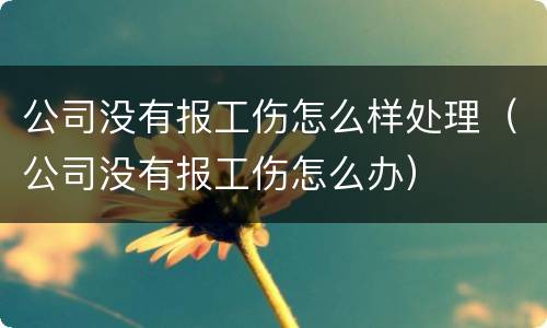 公司没有报工伤怎么样处理（公司没有报工伤怎么办）