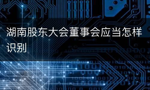 湖南股东大会董事会应当怎样识别