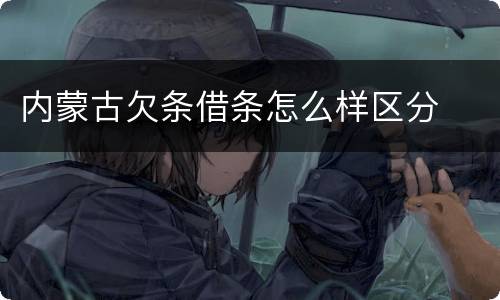 内蒙古欠条借条怎么样区分