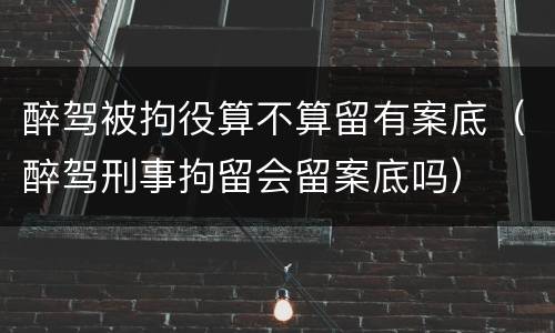 醉驾被拘役算不算留有案底（醉驾刑事拘留会留案底吗）