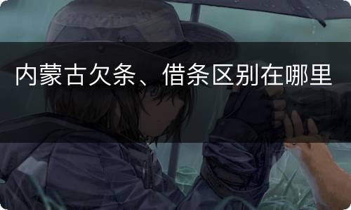 内蒙古欠条、借条区别在哪里