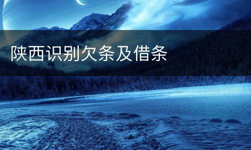 陕西识别欠条及借条