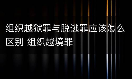 组织越狱罪与脱逃罪应该怎么区别 组织越境罪