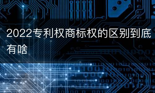 2022专利权商标权的区别到底有啥