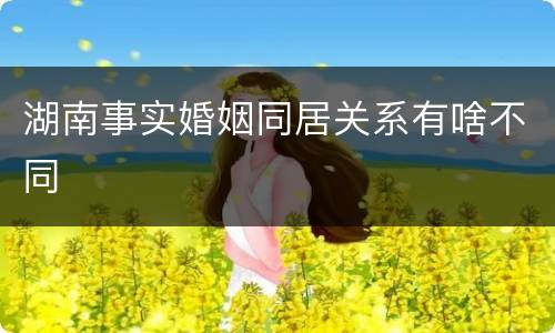 湖南事实婚姻同居关系有啥不同