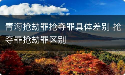 青海抢劫罪抢夺罪具体差别 抢夺罪抢劫罪区别