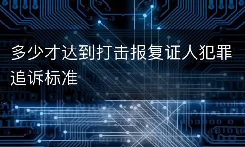 多少才达到打击报复证人犯罪追诉标准