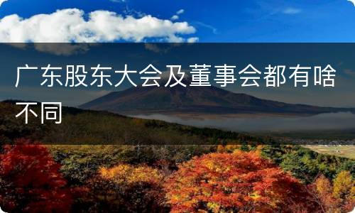 广东股东大会及董事会都有啥不同
