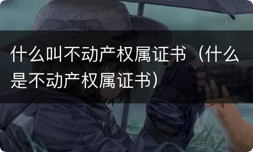 什么叫不动产权属证书（什么是不动产权属证书）
