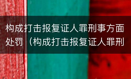 构成打击报复证人罪刑事方面处罚（构成打击报复证人罪刑事方面处罚决定书）
