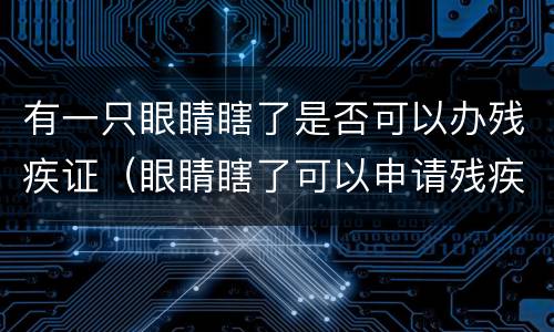 有一只眼睛瞎了是否可以办残疾证（眼睛瞎了可以申请残疾证吗）