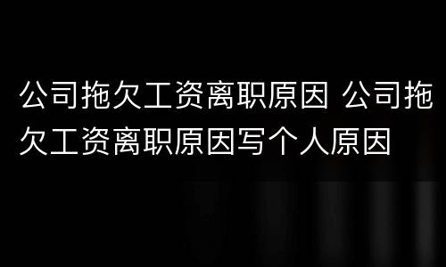 公司拖欠工资离职原因 公司拖欠工资离职原因写个人原因