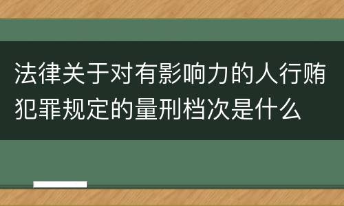 法律关于对有影响力的人行贿犯罪规定的量刑档次是什么