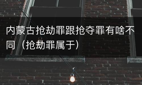 内蒙古抢劫罪跟抢夺罪有啥不同（抢劫罪属于）