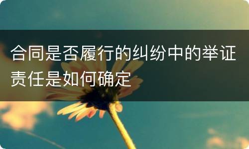 合同是否履行的纠纷中的举证责任是如何确定