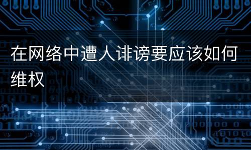 在网络中遭人诽谤要应该如何维权