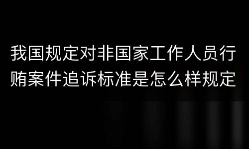 我国规定对非国家工作人员行贿案件追诉标准是怎么样规定