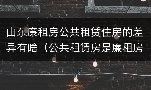 山东廉租房公共租赁住房的差异有啥（公共租赁房是廉租房吗）