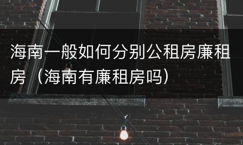 海南一般如何分别公租房廉租房（海南有廉租房吗）